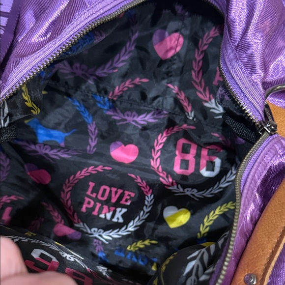 Vintage Y2K Metallic Purple PINK Victoria's Secret Duffle/Carry-on Bag - Picture 4 of 10